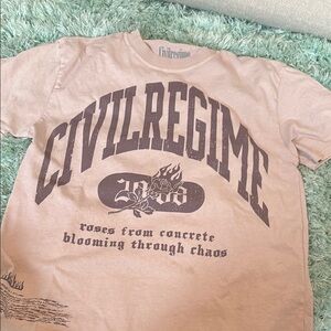 Civil Regime Graphic T-Shirts in Pink/Gray